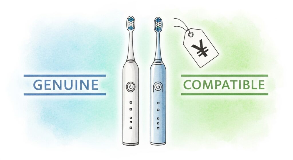 ドルツ替えブラシは純正と互換品どっちがお得？年間コスト徹底比較