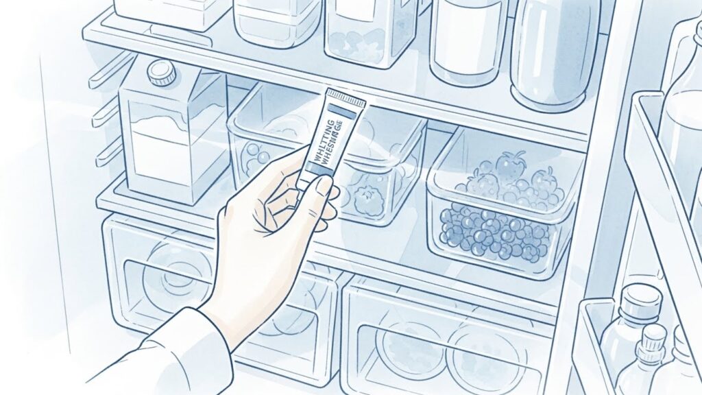 ホワイトニングジェルを冷蔵庫に入れ忘れた後の確認と対策