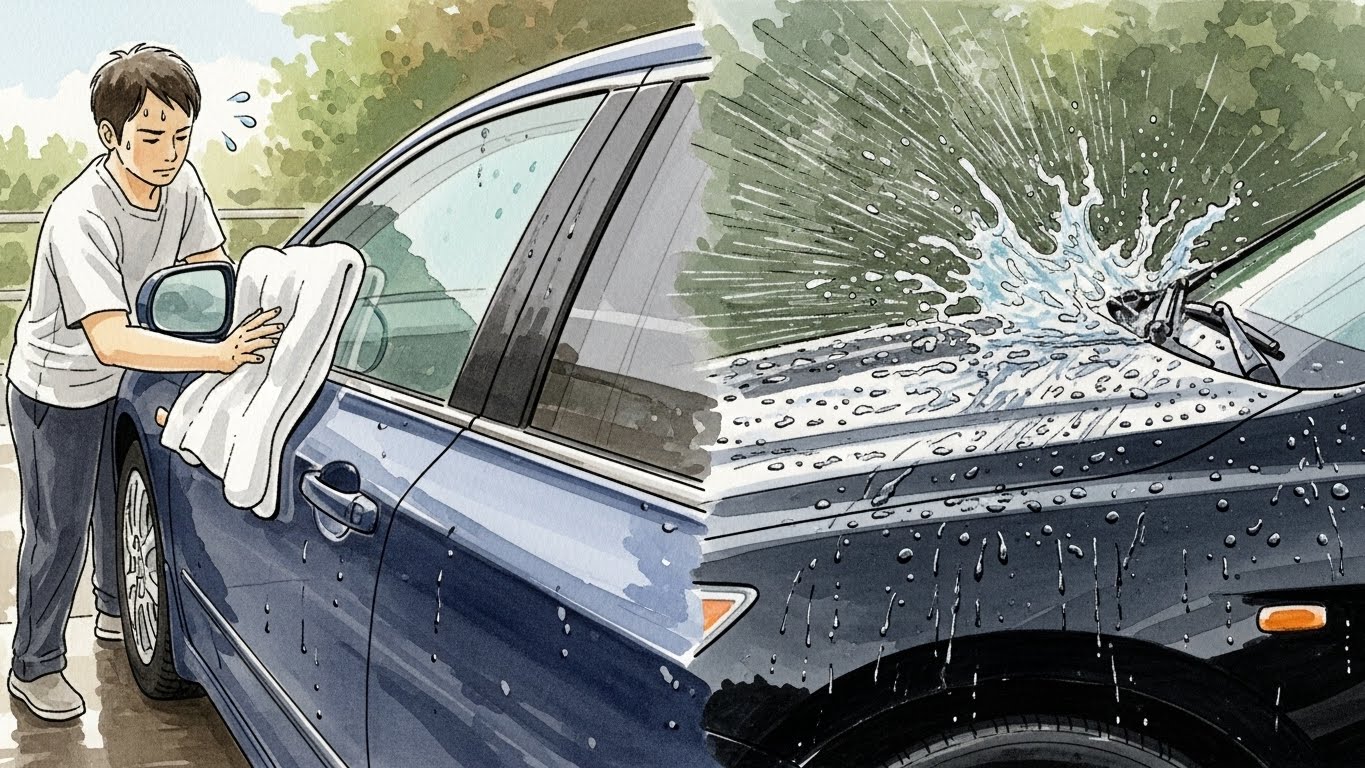 拭き上げを10分短縮！洗車にブロワーはいらない派も驚く時短術