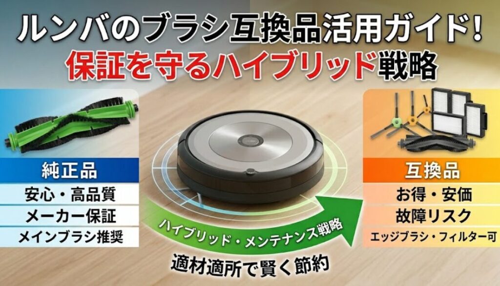ルンバのブラシ互換品活用ガイド！保証を守るハイブリッド戦略