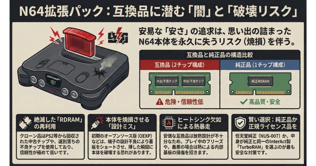 64の拡張パックの互換品に潜む闇と壊れるリスク
