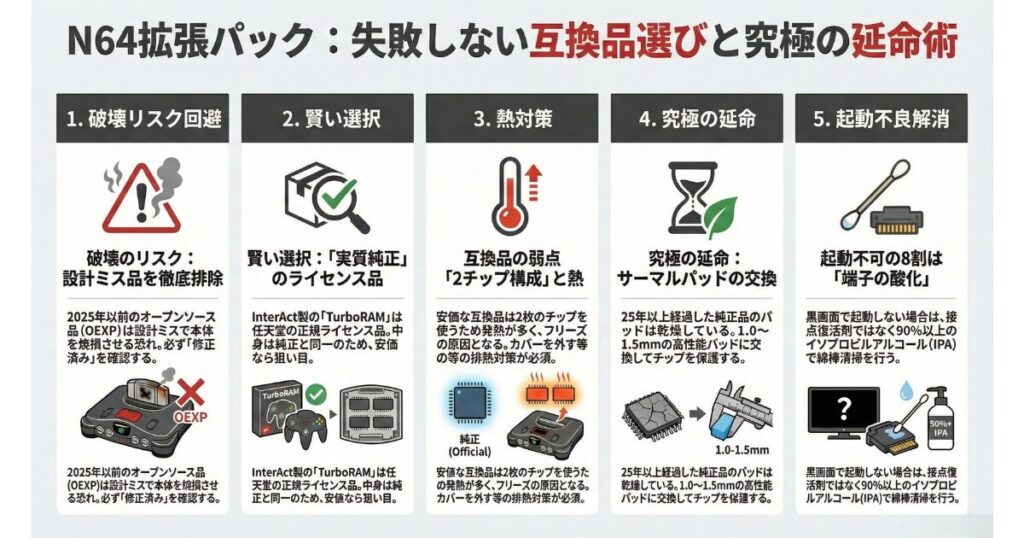 64の拡張パックの互換品選びと究極の延命術