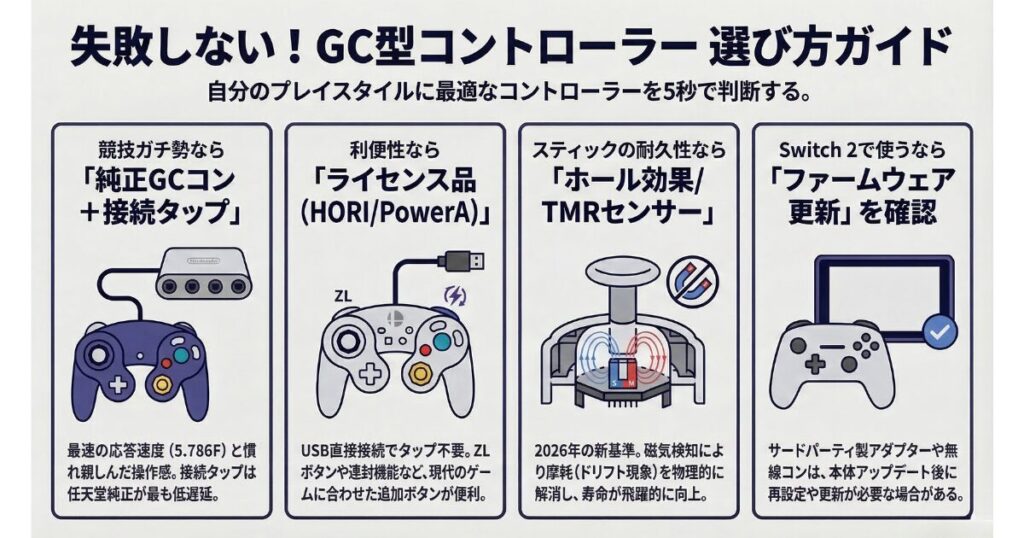 ゲームキューブコントローラーの互換品を比較