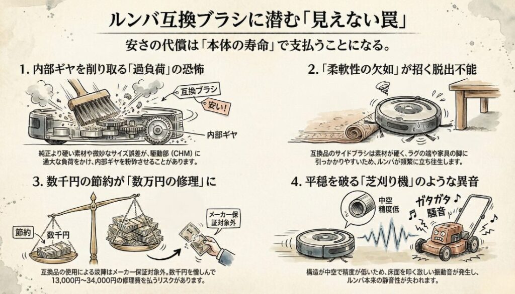 ルンバのブラシの互換品に潜む罠