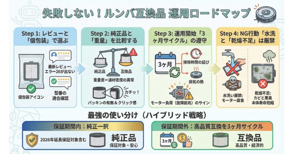 失敗ゼロへ！ルンバのフィルターの互換品活用術