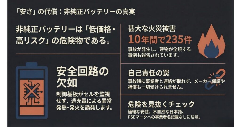 電動自転車のバッテリーの互換品の危険性