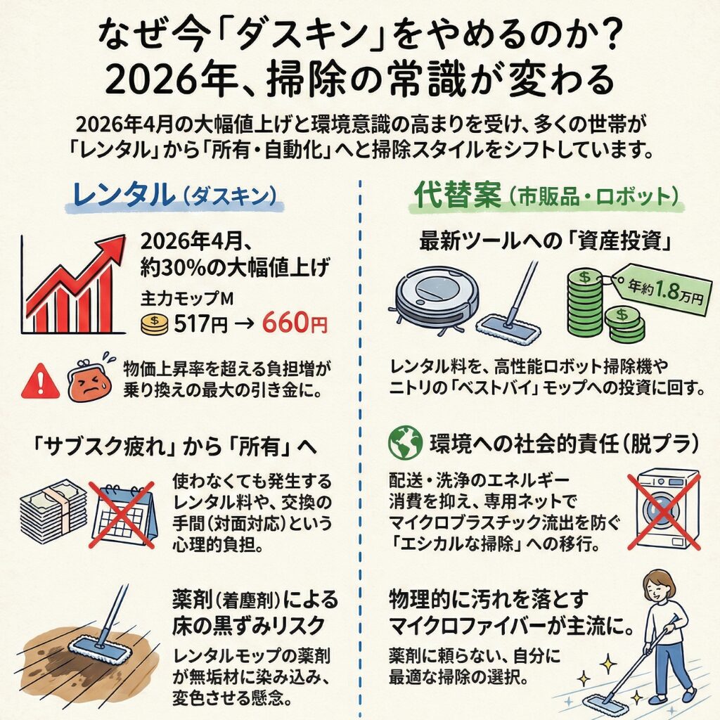 なぜダスキンのモップから代替品へ乗り換える人が多いのか？