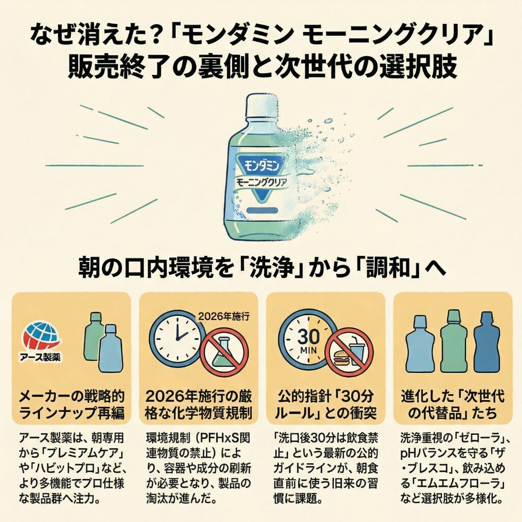 なぜモンダミンのモーニングクリアは売ってない？代替品が必要な背景