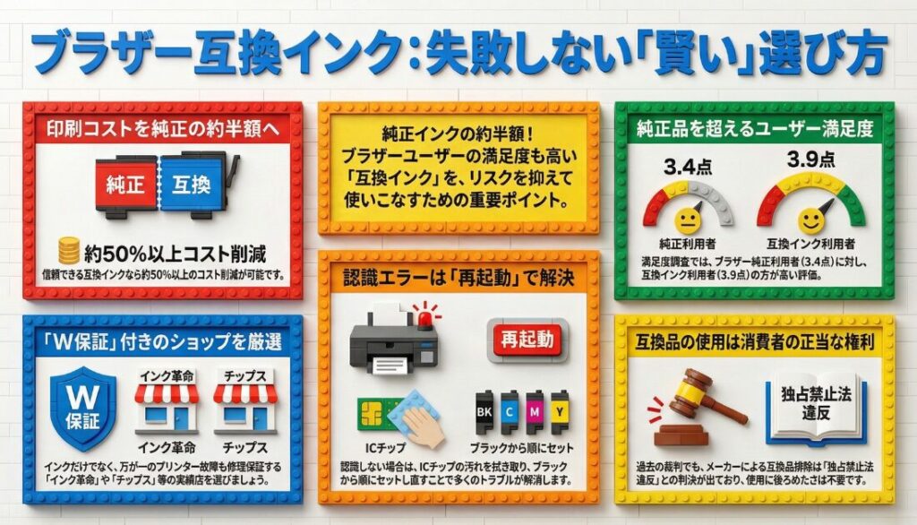 ブラザーのインクカートリッジの互換品を選ぶ